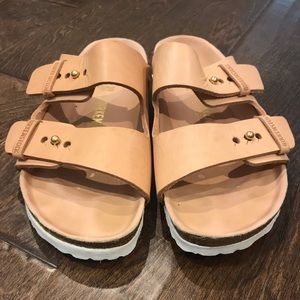 Nude Birkenstock Sandal with Button Strap